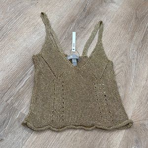 ASOS Metallic Gold Knit Crop Tank